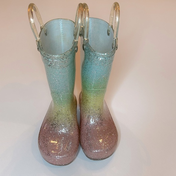 Cat & Jack Toddler Ombre Rainbow Sparkly Rainboots Size 5c - Picture 3 of 6